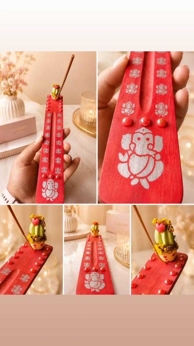 Porta incenso decorado em biscuit