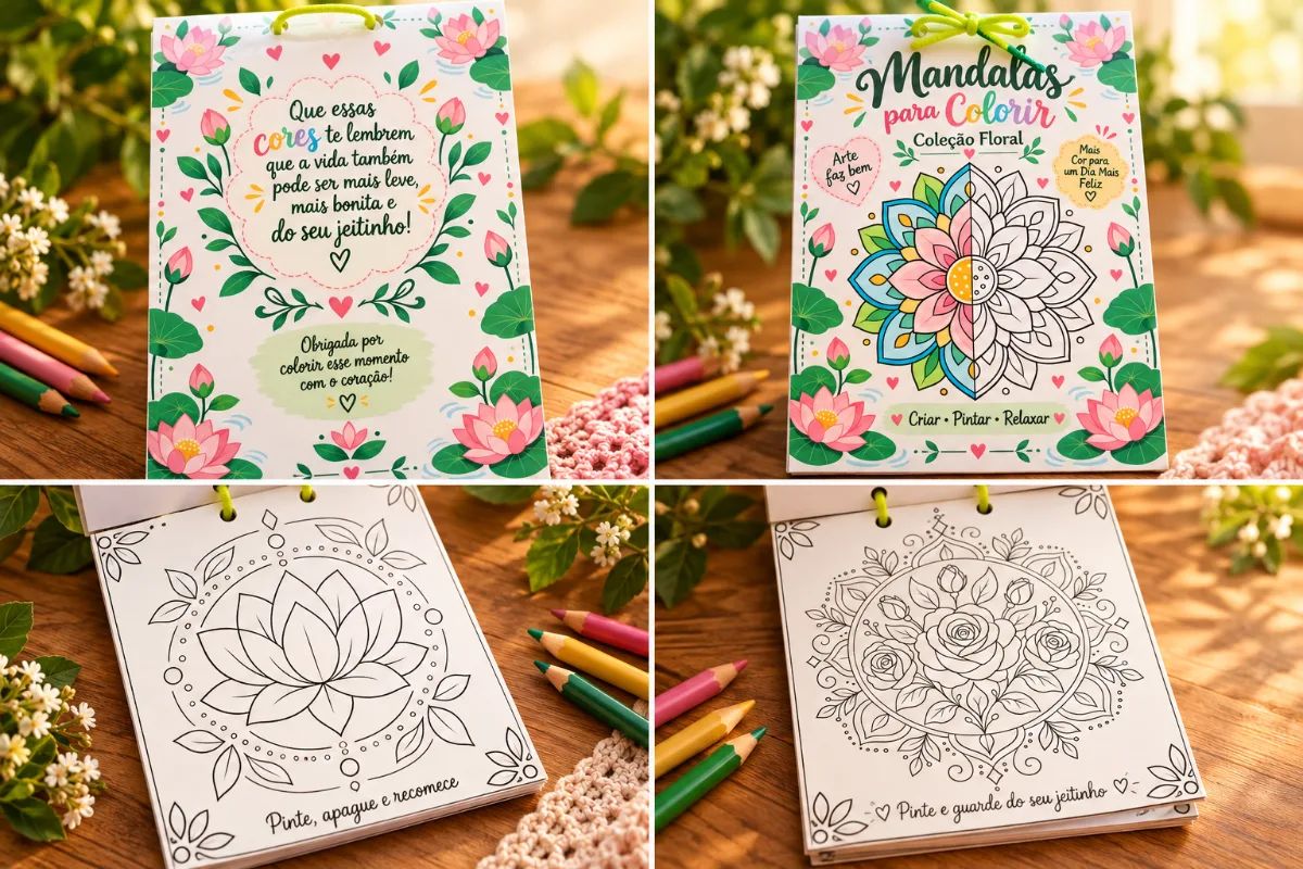 Mandalas para Colorir — Coleção Floral