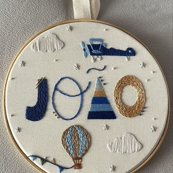 Bordado Porta Maternidade Balão Personalizado