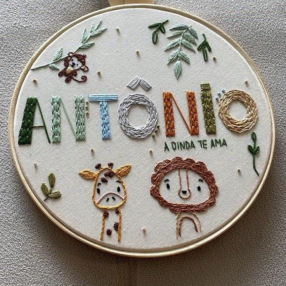 Bordado Porta Maternidade Safari Personalizado
